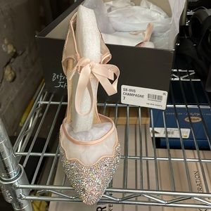 Betsey Johnson Pink Glitter Heels with Bow Size 11